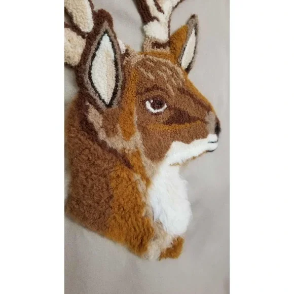 Vintage Fuzzy Deer Head Tan Mens Large Jacket By Auburn Made In The USA! - Picture 3 of 9